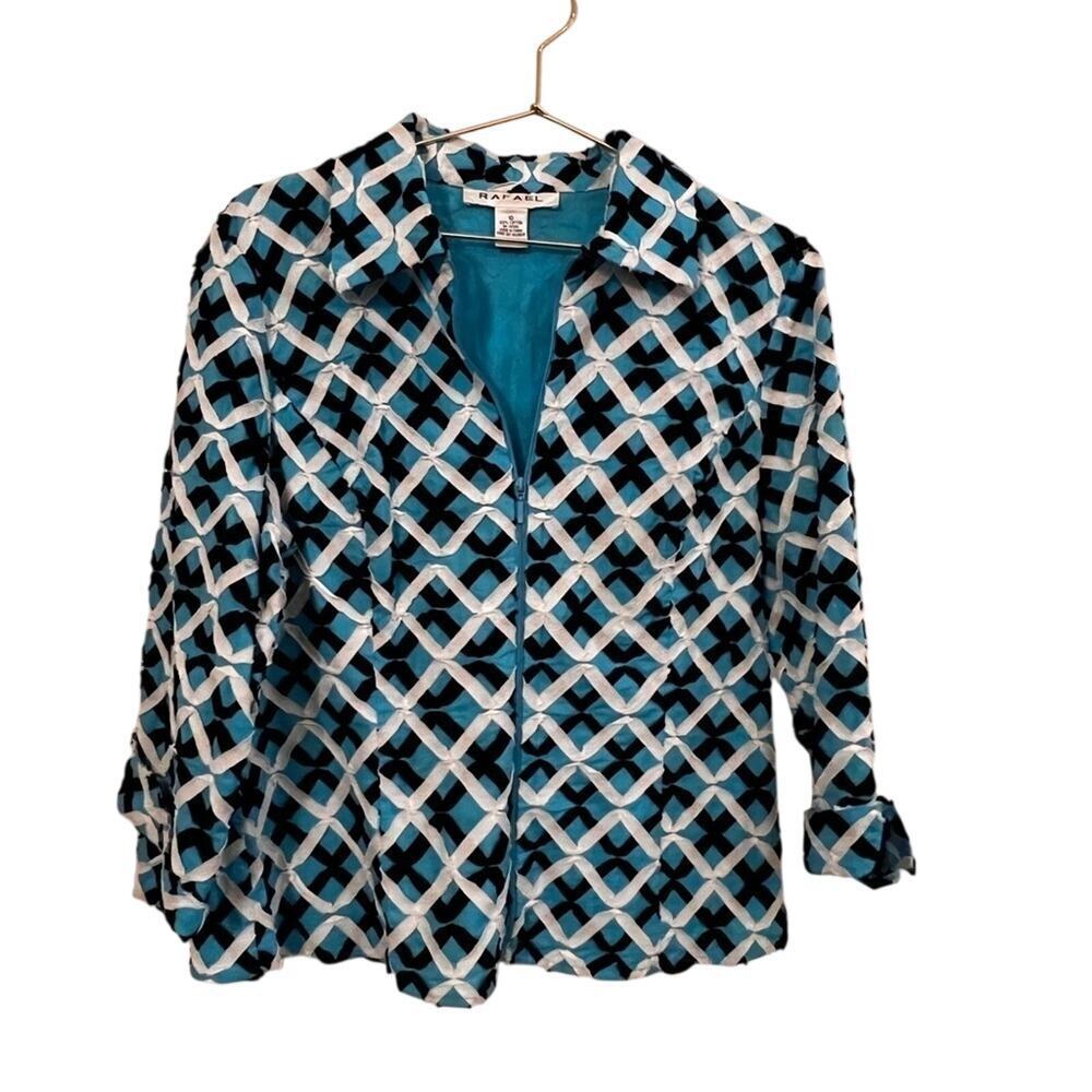 Rafael Weave Pattern Blazer - Women's Size 10 - Cotton